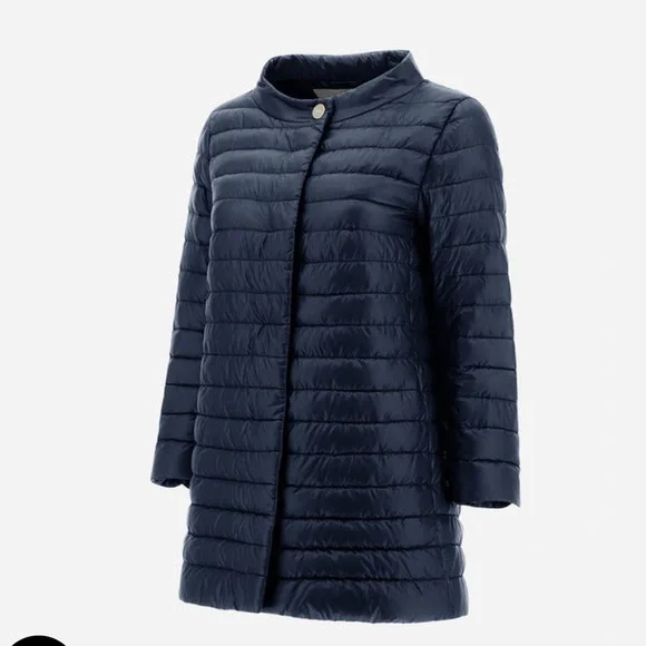HERNO Ultralight Goose Down Rossella Jacket Navy. Sz US 10| $685 Retail - Picture 4 of 16